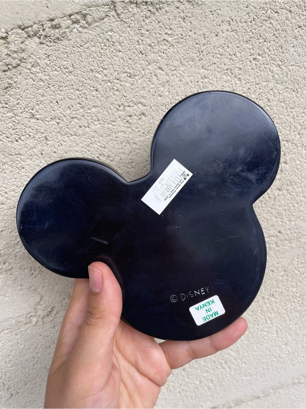 Black Mickey Mouse-Profile Decorative Wall Accent Tray or Candle Holder